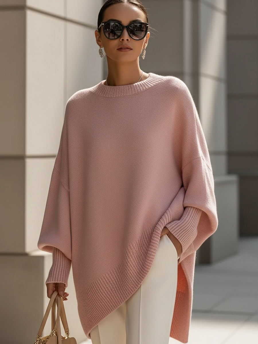 Marguerite poncho sweater in Pink