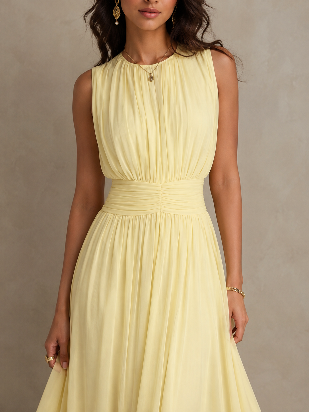 Cordelia maxi dress ruched waist detail