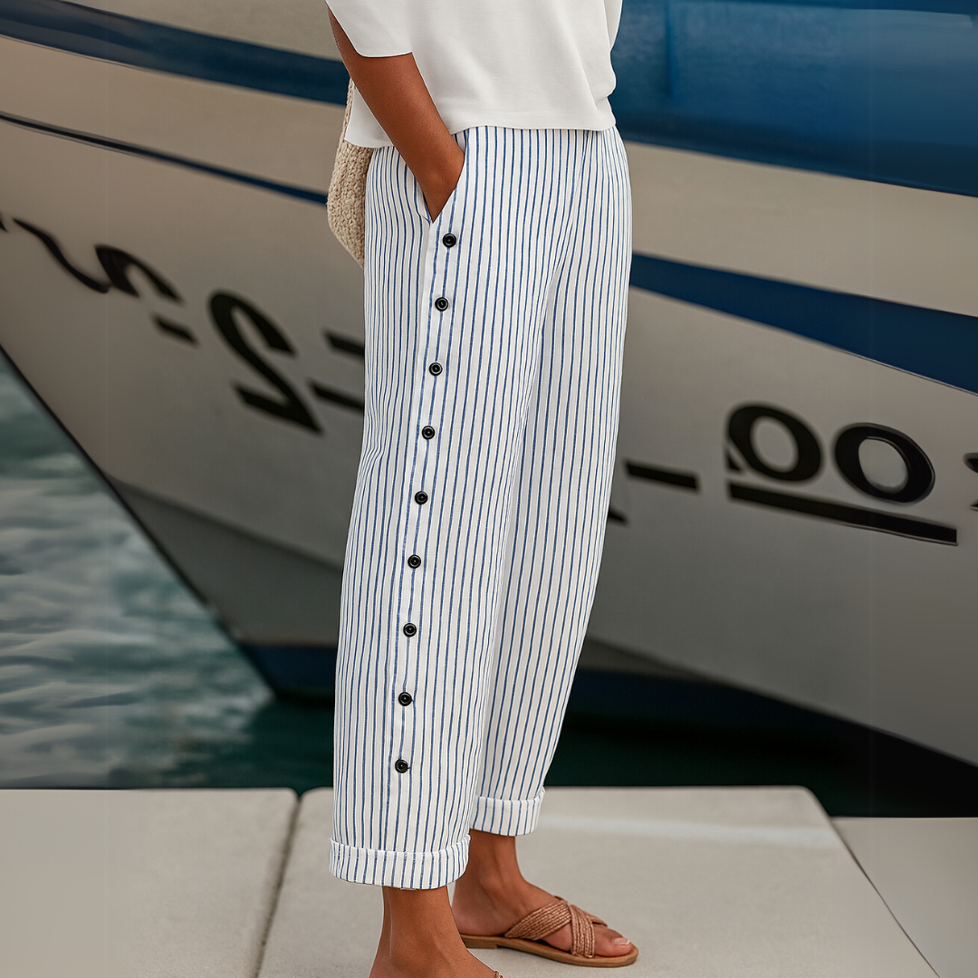 Sharon | Striped Wide-Leg Pants