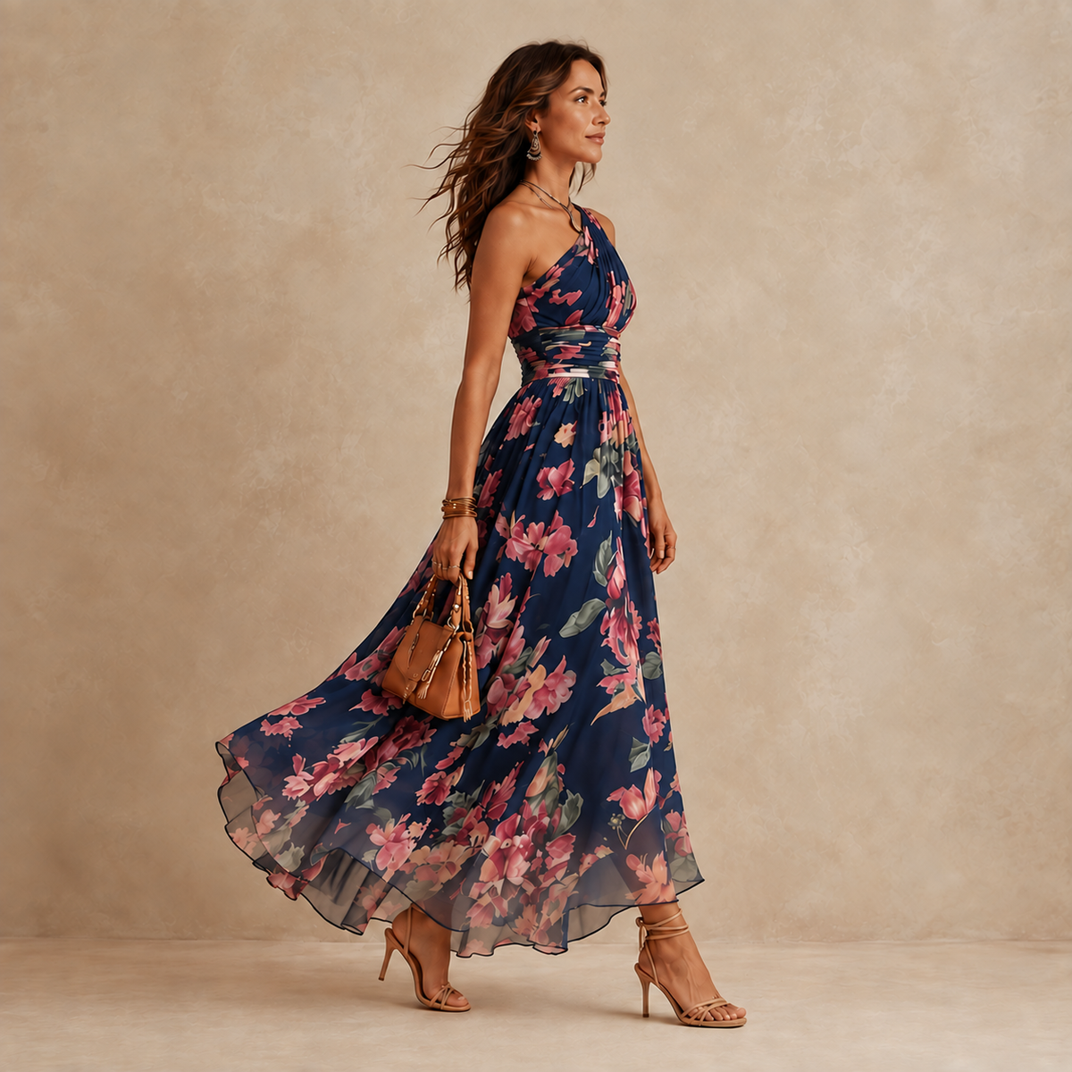 Evelyne | One-Shoulder Floral Maxi