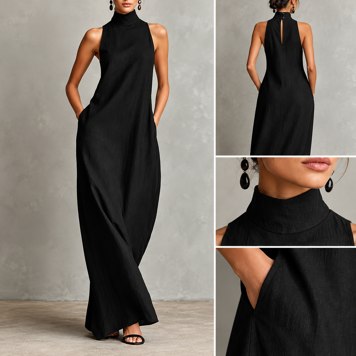 Lilian | High-Neck Maxi Dress