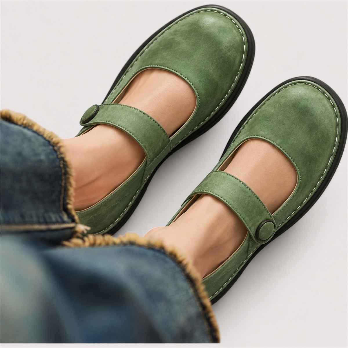 Winifred Comfort Mary Jane Shoes in Green