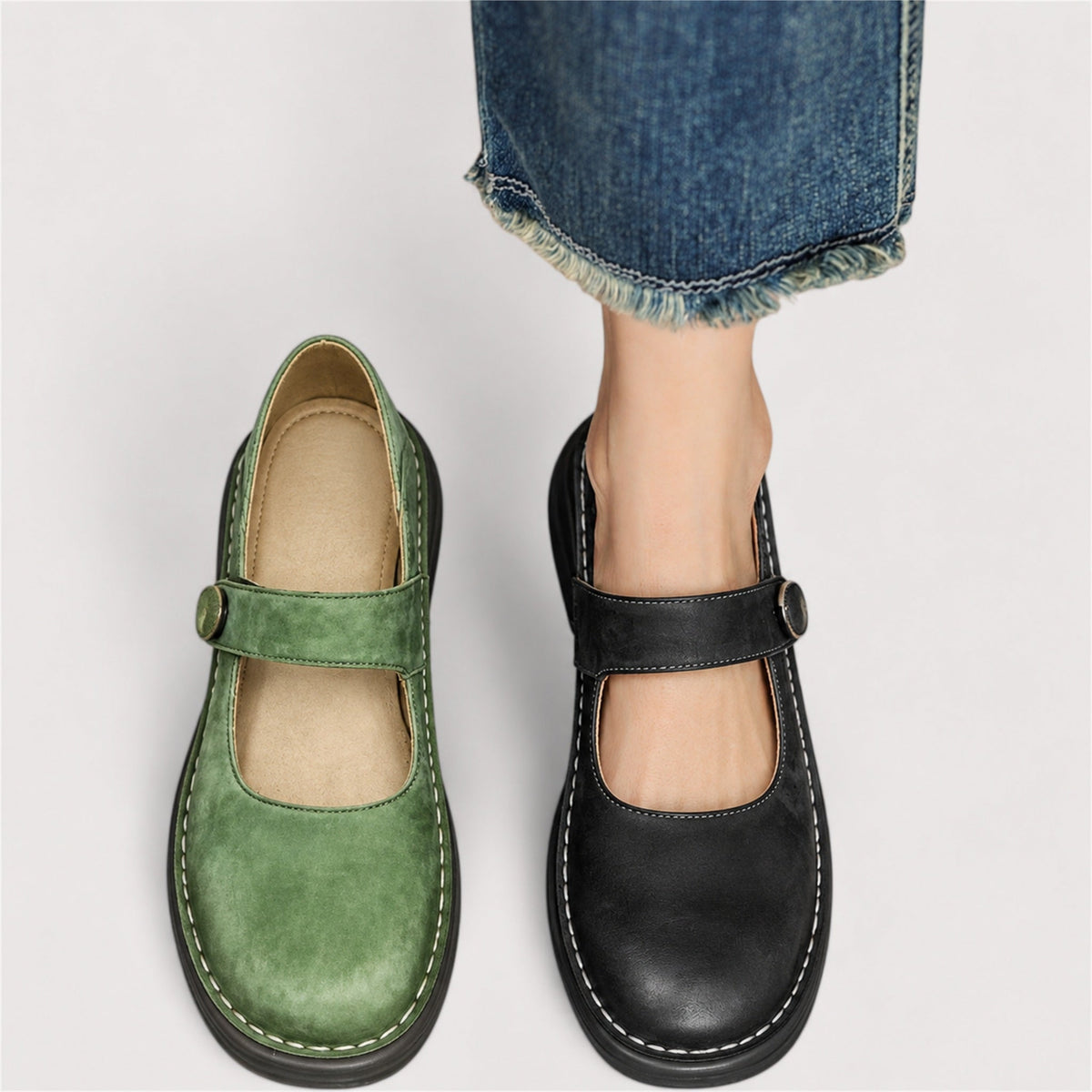 Winifred comfort shoes in Green and Black