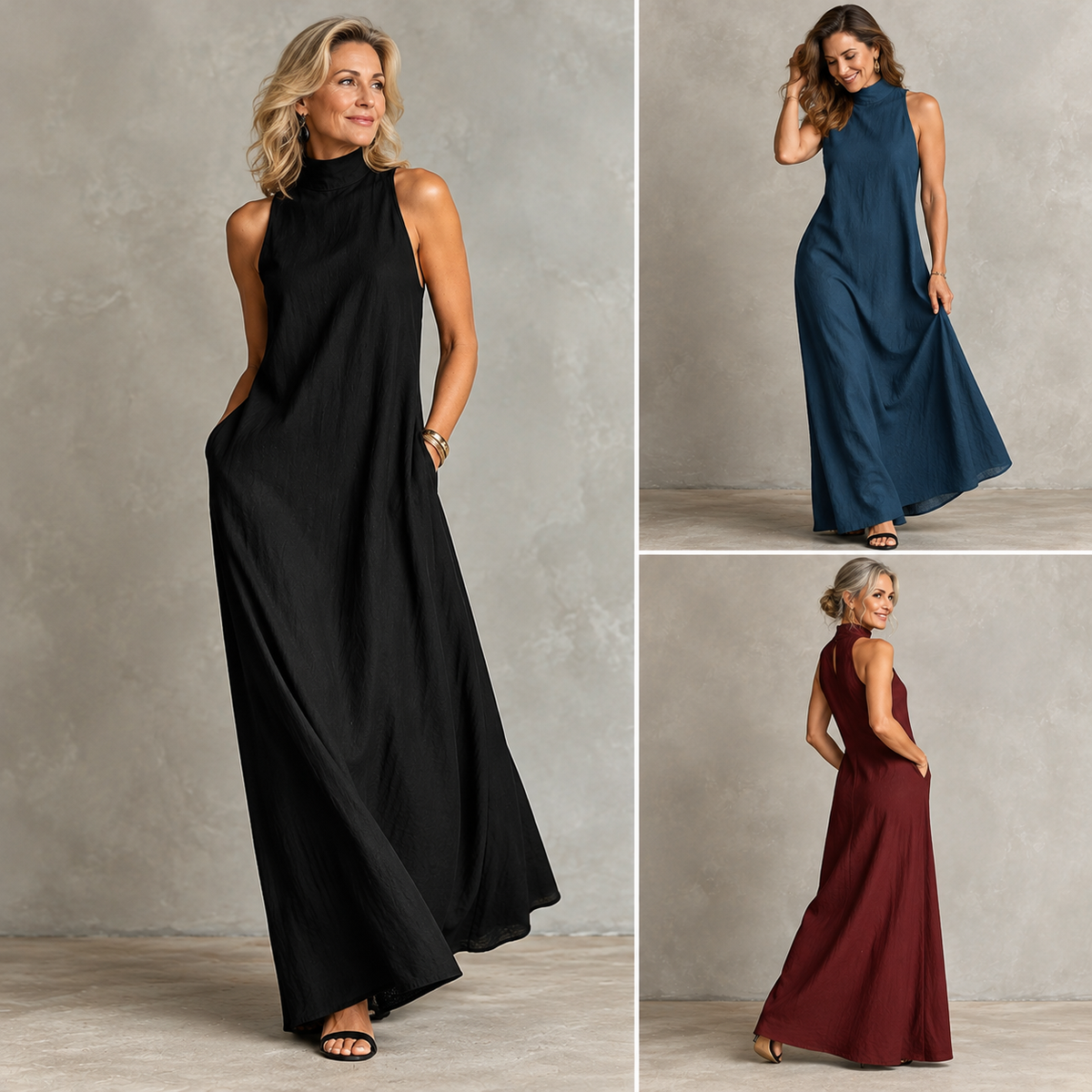 Lilian | High-Neck Maxi Dress