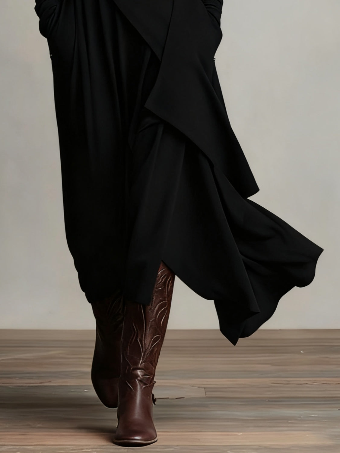 Genevieve | Turtleneck Draped Maxi Dress for Women