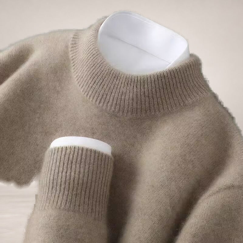 Anne-Mary – Soft Mock Neck Sweater in Brown