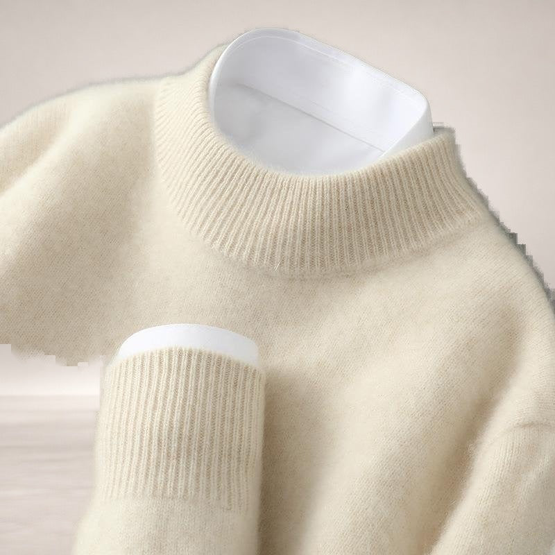 Anne-Mary – Soft Mock Neck Sweater in Cream
