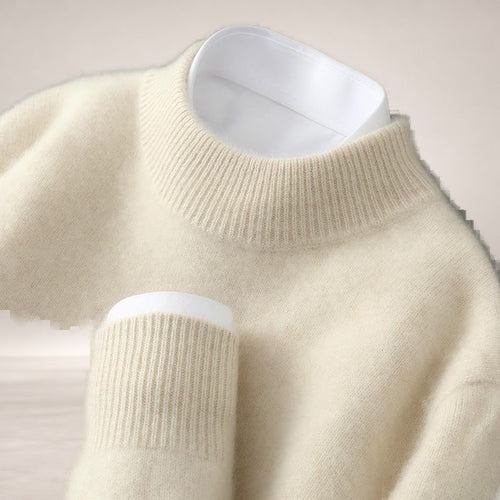 Anne-Mary – Soft Mock Neck Sweater in Cream