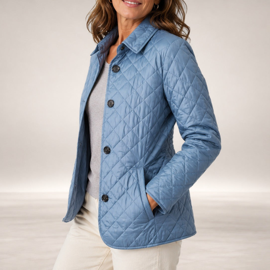 Blythe | Lightweight Quilted Jacket in Blue