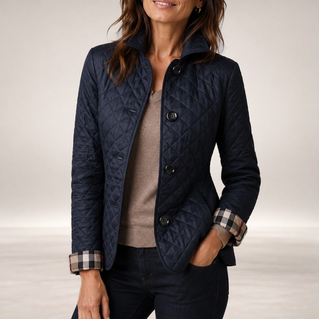 Blythe | Lightweight Quilted Jacket in Navy Blue
