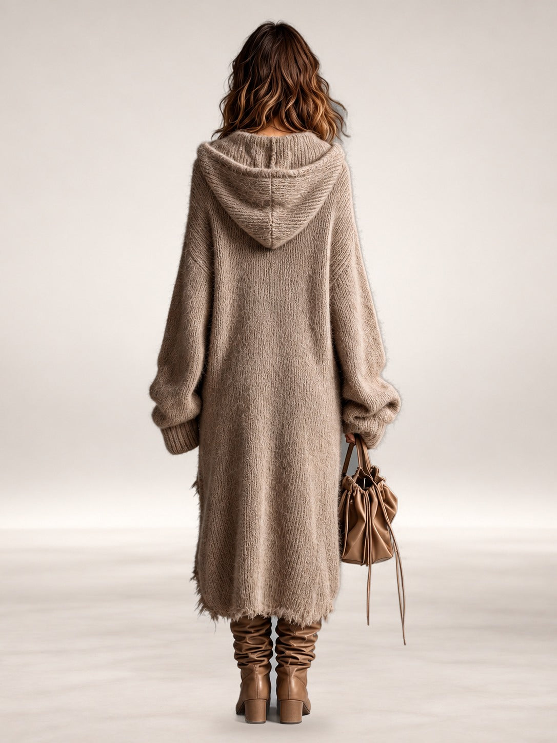 Briony | Hooded Oversized Knit Midi Dress