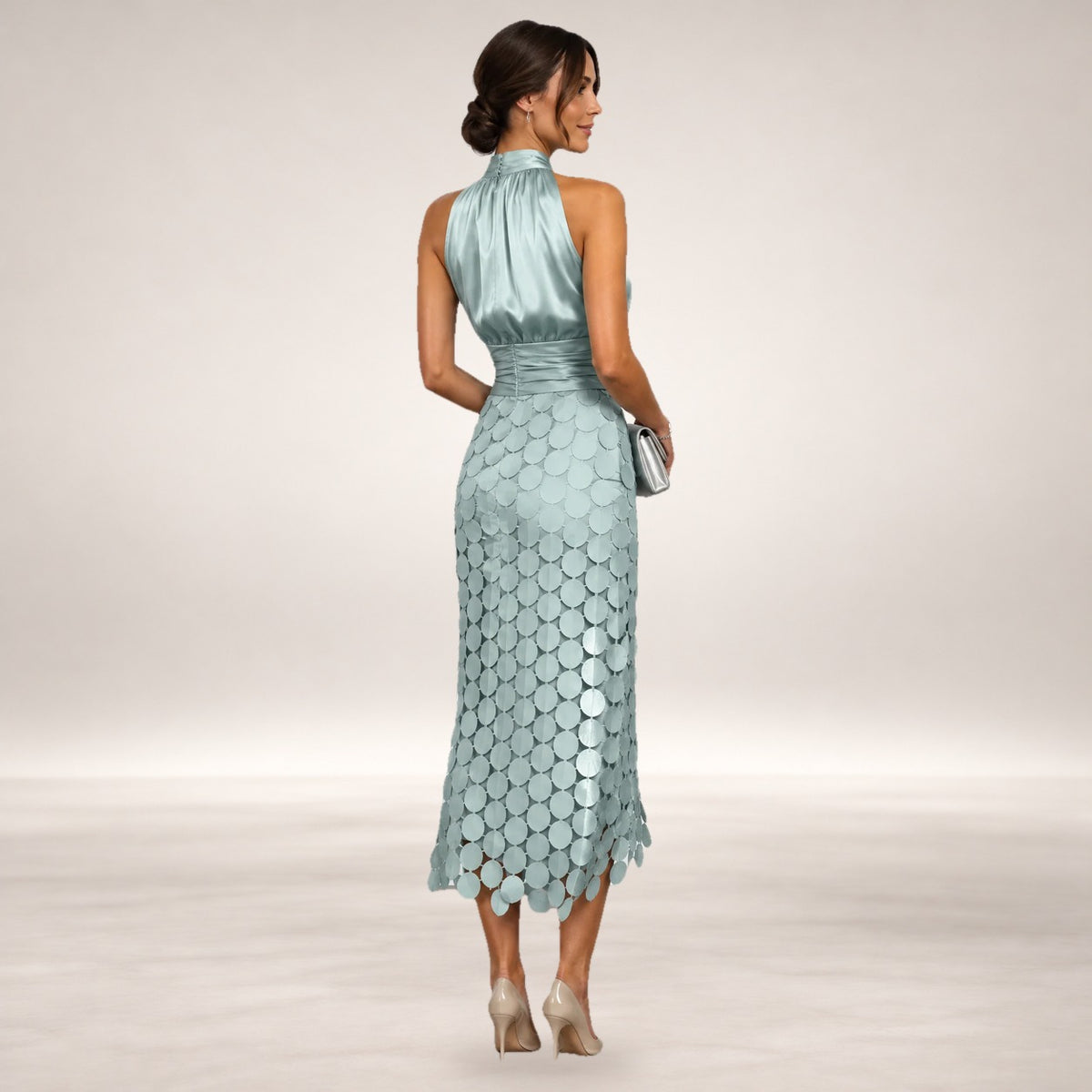 Celine halter midi dress – back view