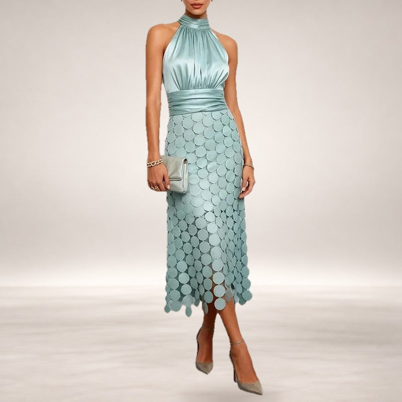 Celine halter midi dress in Mint