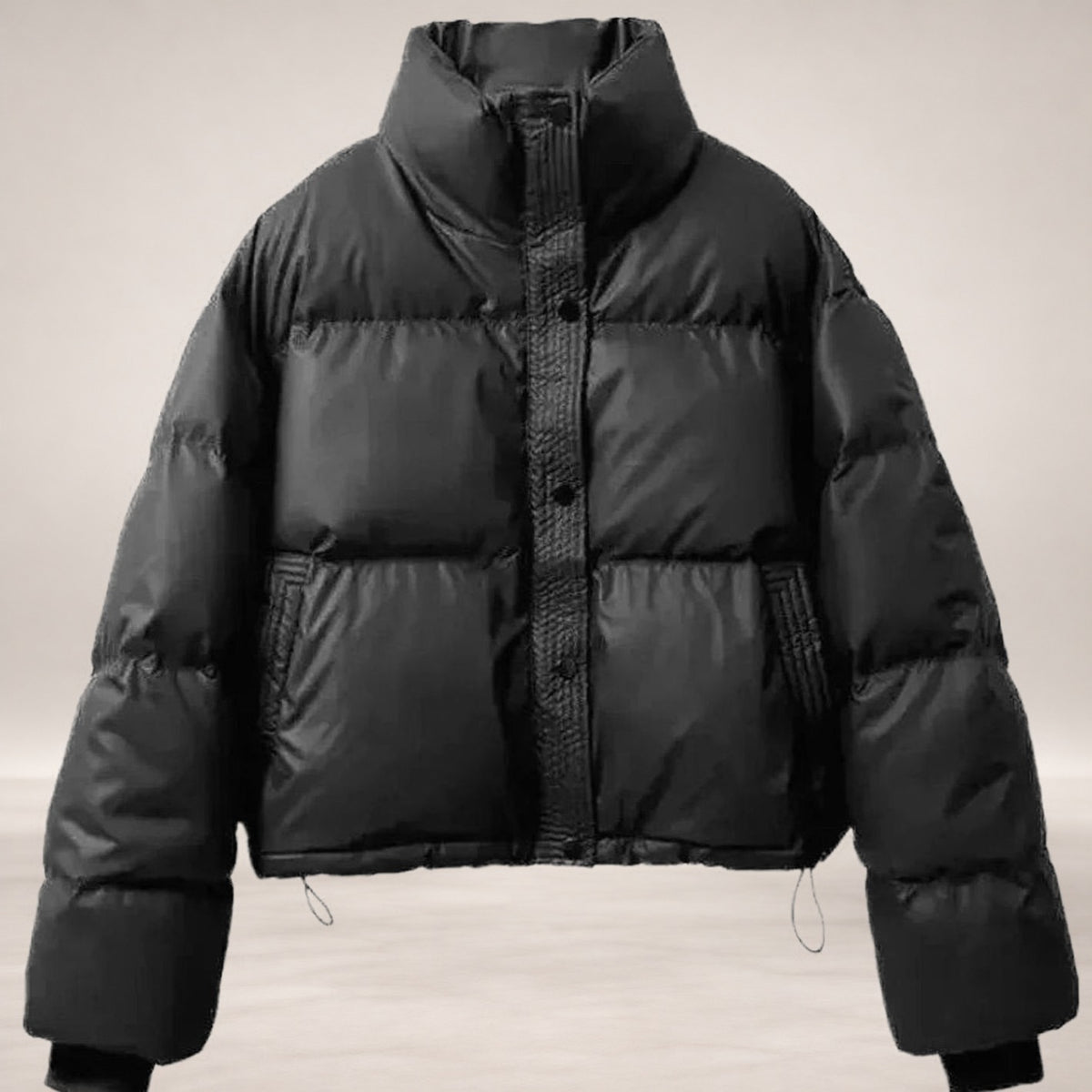 Charlotte | Women's Short Quilted Puffer Jacket Stand-Collar PU Coat