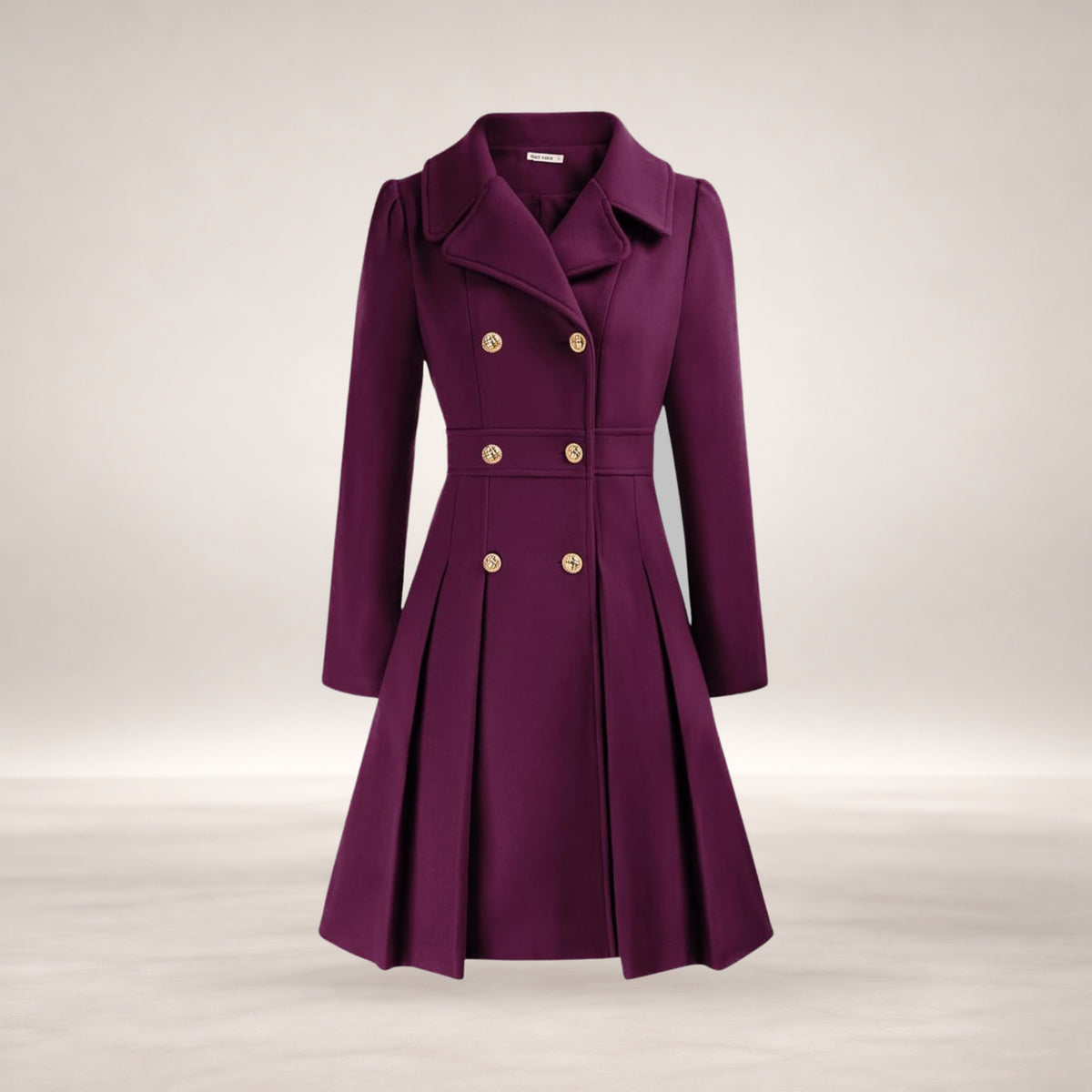 Dami | Women's Classy Long-Sleeve Coat with Double Button Front in Purple