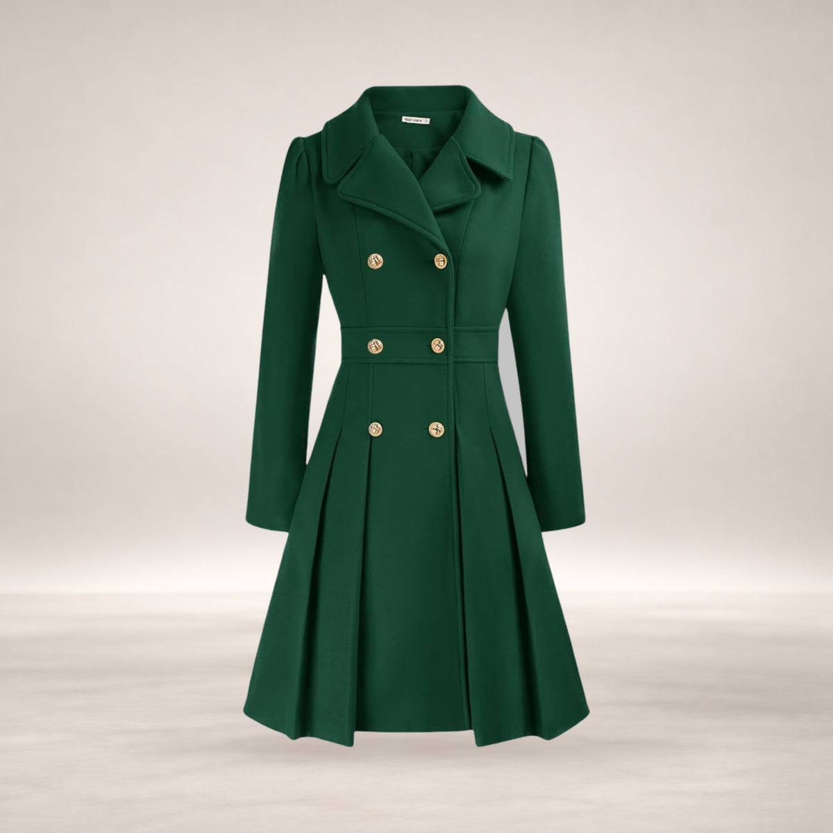 Dami | Women's Classy Long-Sleeve Coat with Double Button Front in Teal