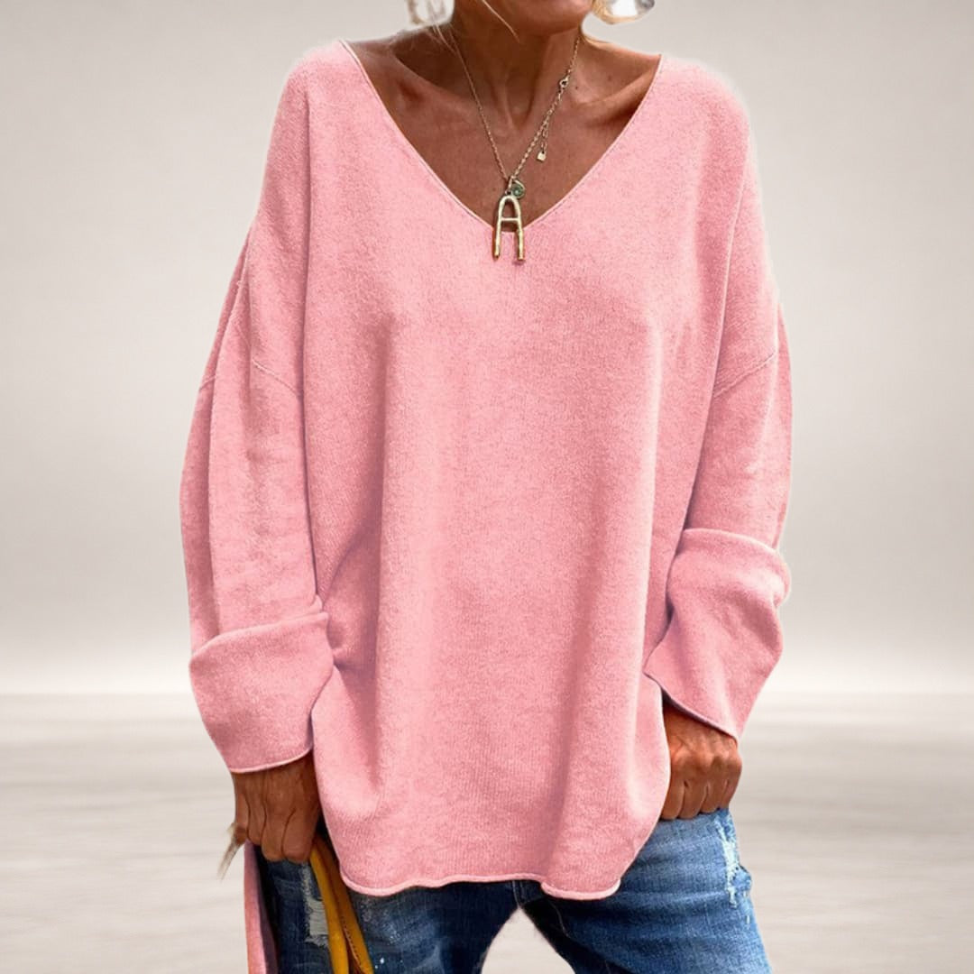 Emelin – Oversized Longsleeve Shirt in Pink