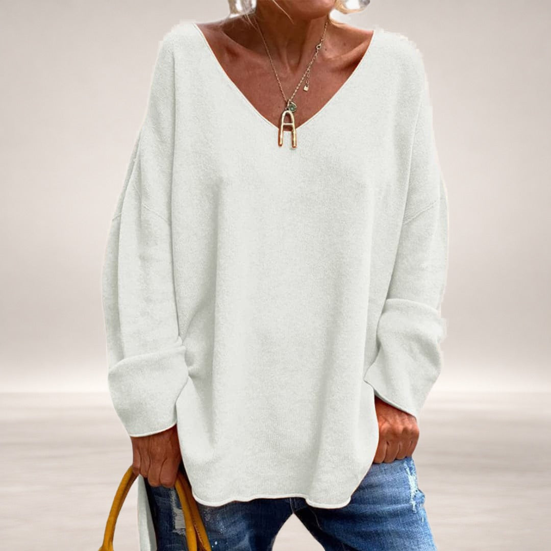 Emelin – Oversized Longsleeve Shirt in White