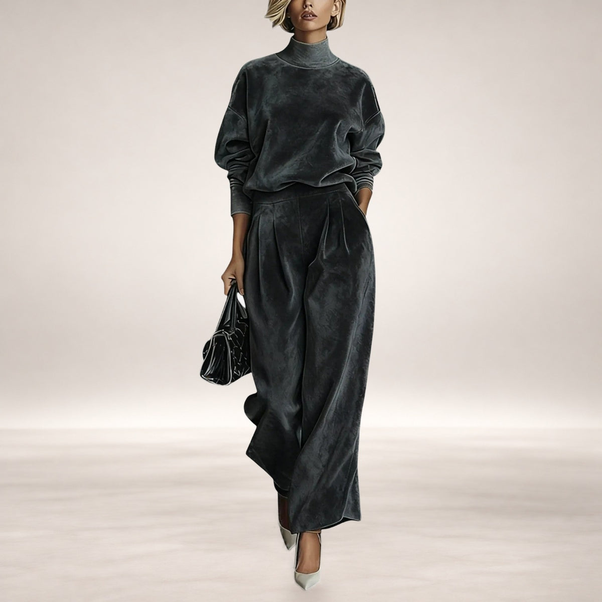 Evangeline Contemporary Set in Dark Gray
