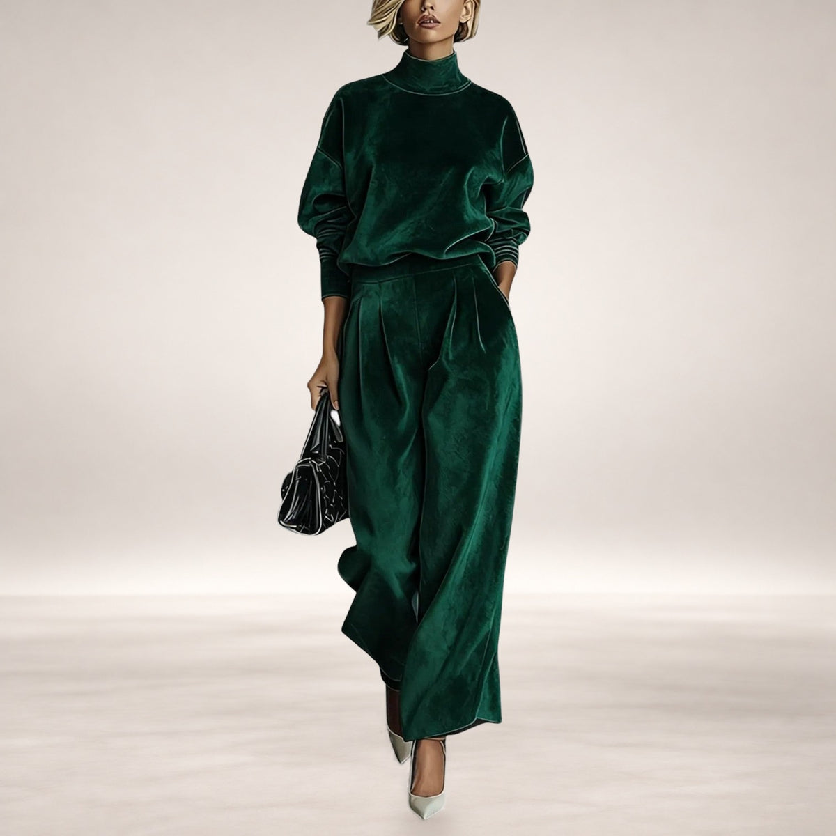 Evangeline Contemporary Set in Dark Green