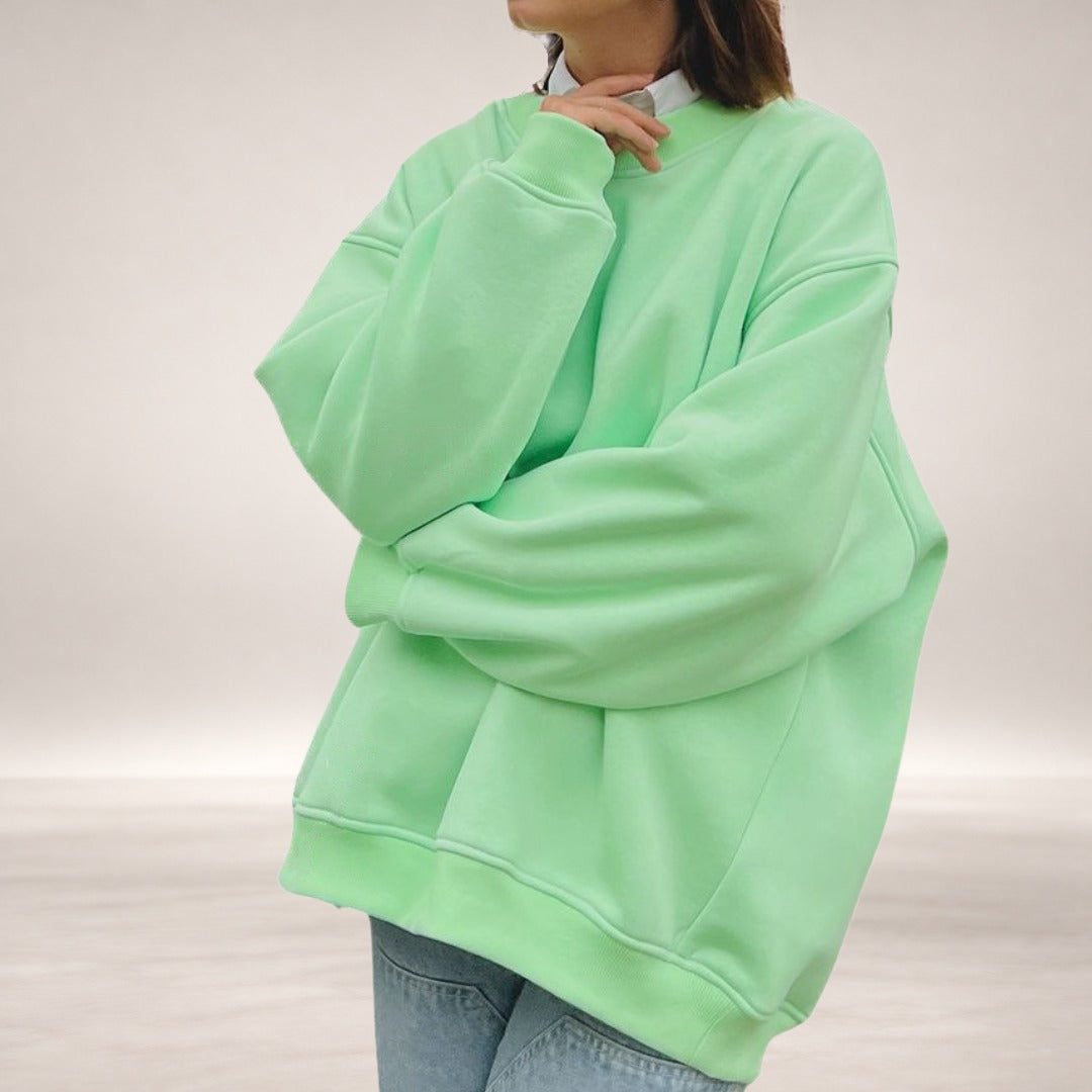 Haley – Oversized Fleece Sweatshirt in Neon Green