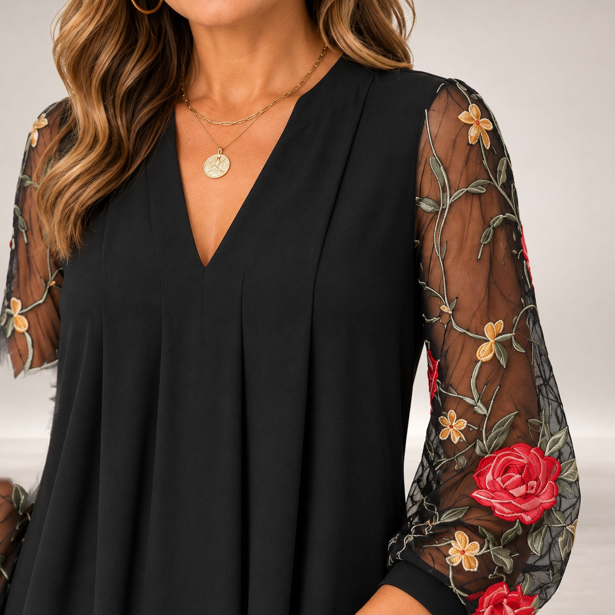 Imogen | Floral Embroidered Sleeve Dress