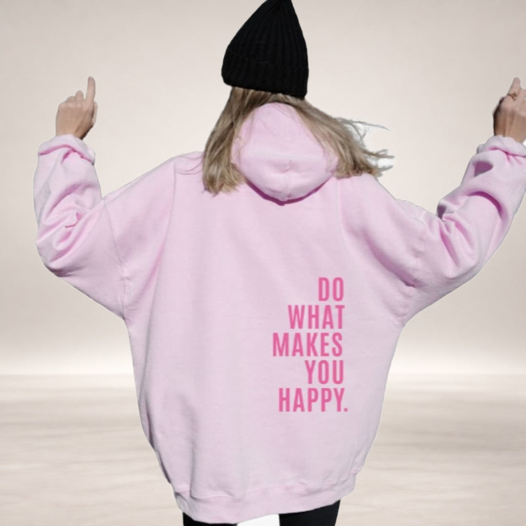 Jessi – Oversized Hoodie in Light Pink - Pink Print