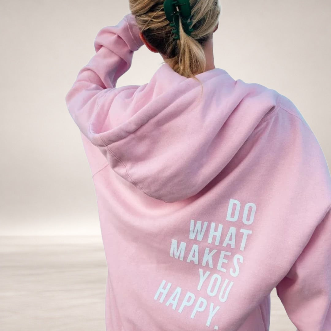 Jessi – Oversized Hoodie in Light Pink - White Print