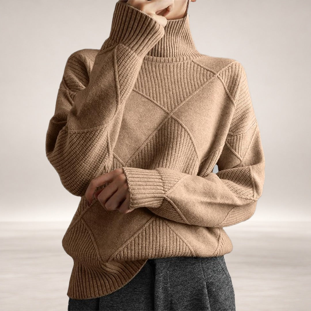 Leilani – Luxe Turtleneck Sweater in Brown