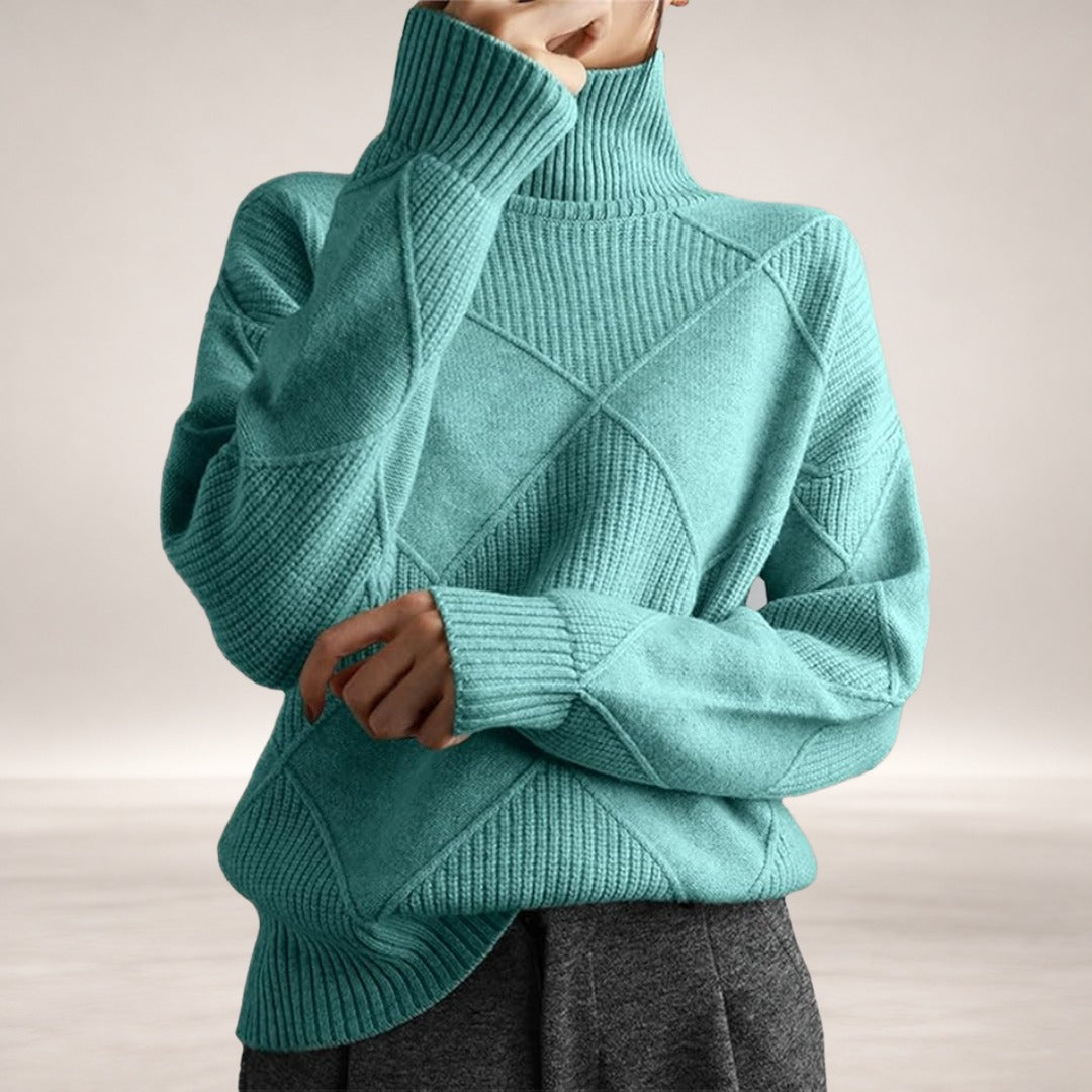 Leilani – Luxe Turtleneck Sweater in Light Teal