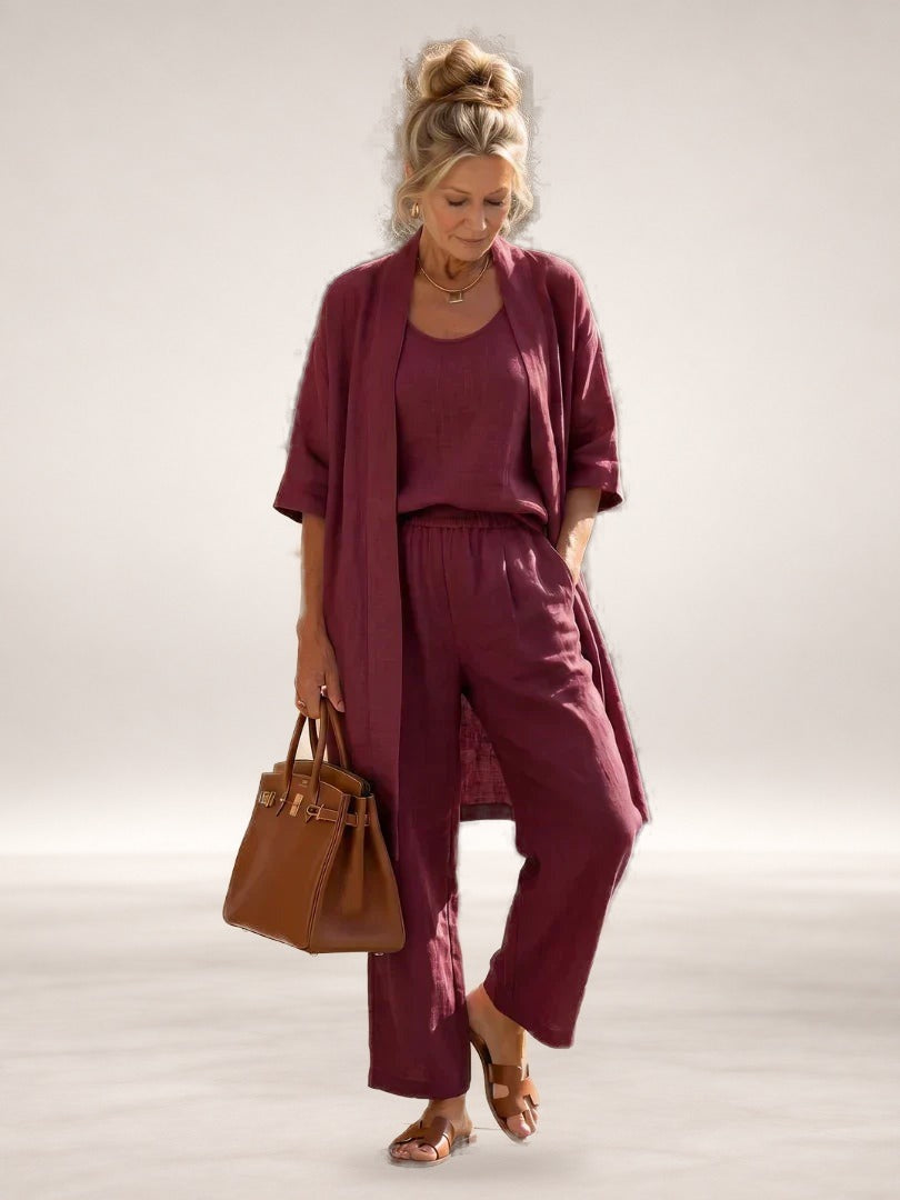 Lorrin Elegant Set in Wine Red