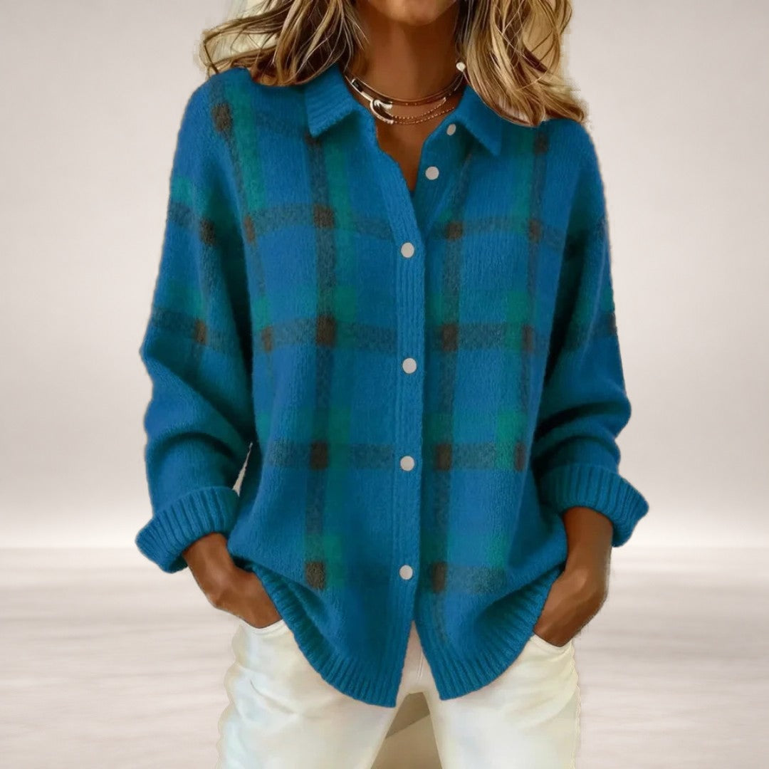 Marisha – Classic Striped Knit Sweater in Blue