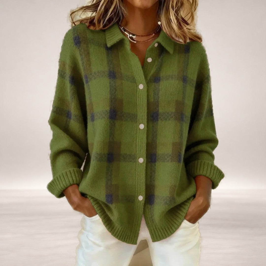Marisha – Classic Striped Knit Sweater in Green