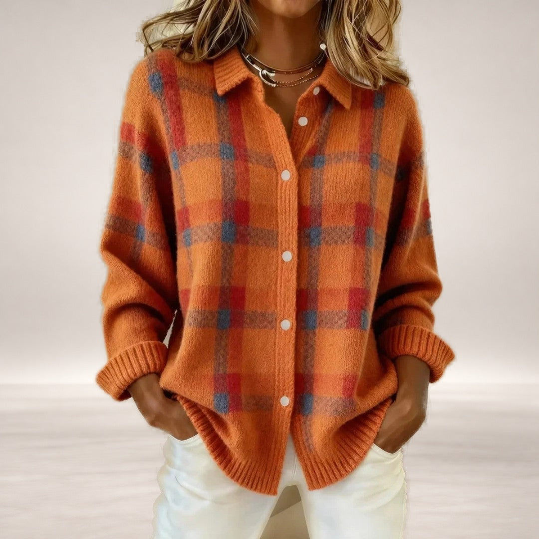 Marisha – Classic Striped Knit Sweater in Orange