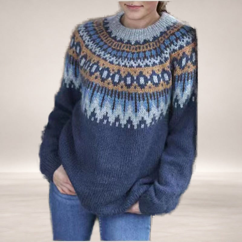 Shelia – Knit Sweater in Gray Blue