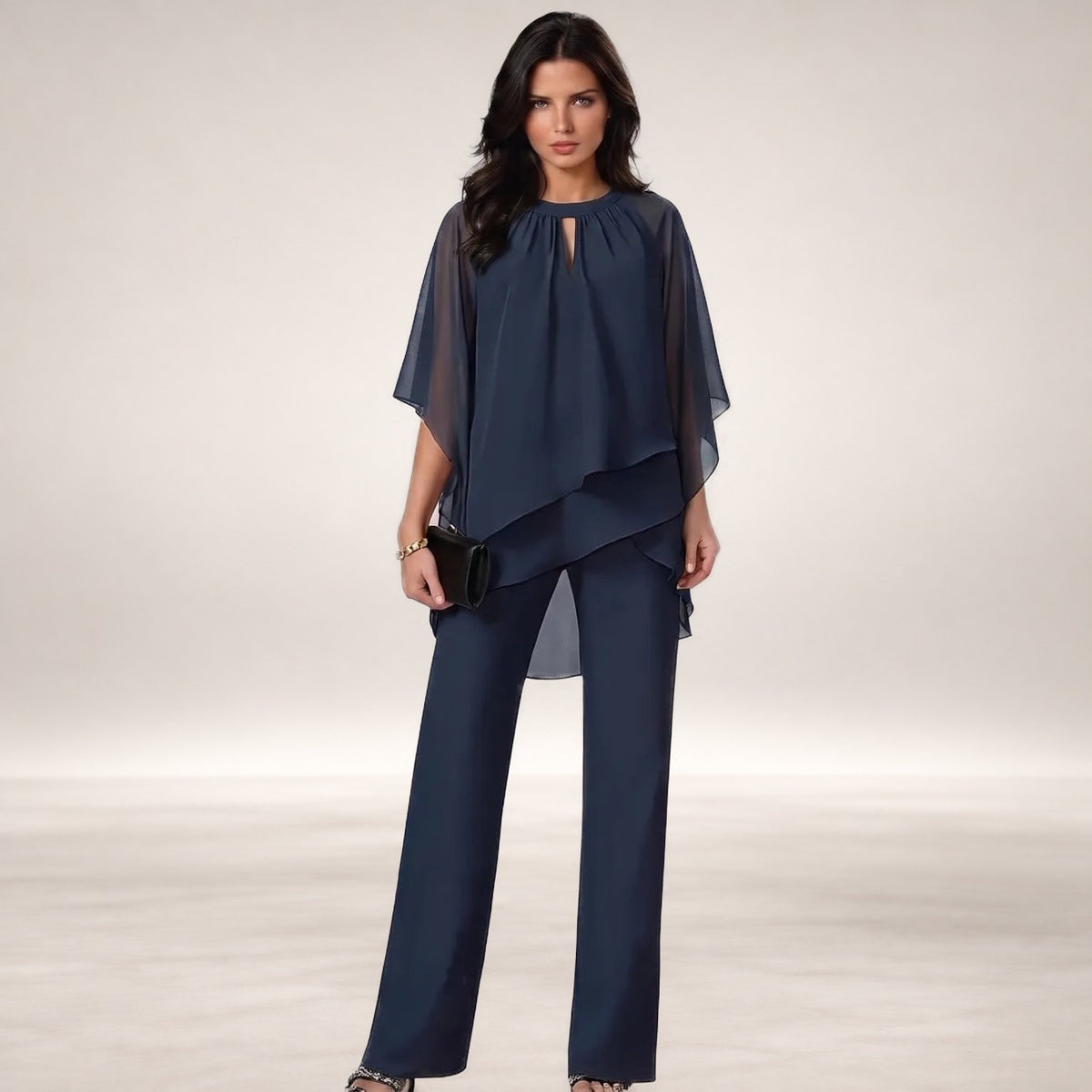 Shianne Two-Piece Layered Set in Marine Blue
