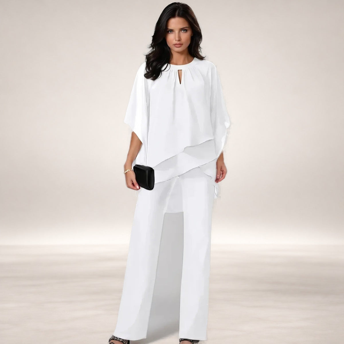 Shianne Two-Piece Layered Set in White