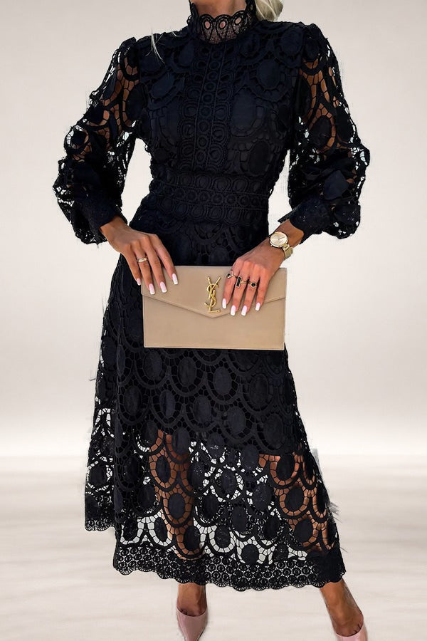 Urbana – Elegant Midi Dress in Black