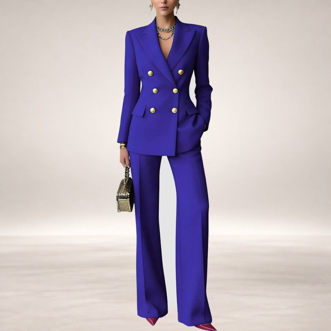 Ysabel Elegant Tailored Set in Blue